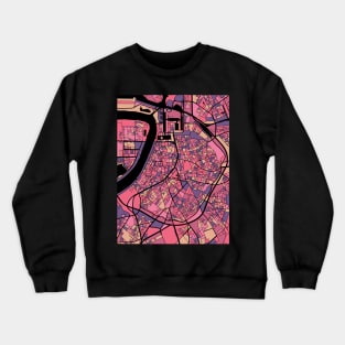 Antwerp Map Pattern in Purple & Pink Crewneck Sweatshirt